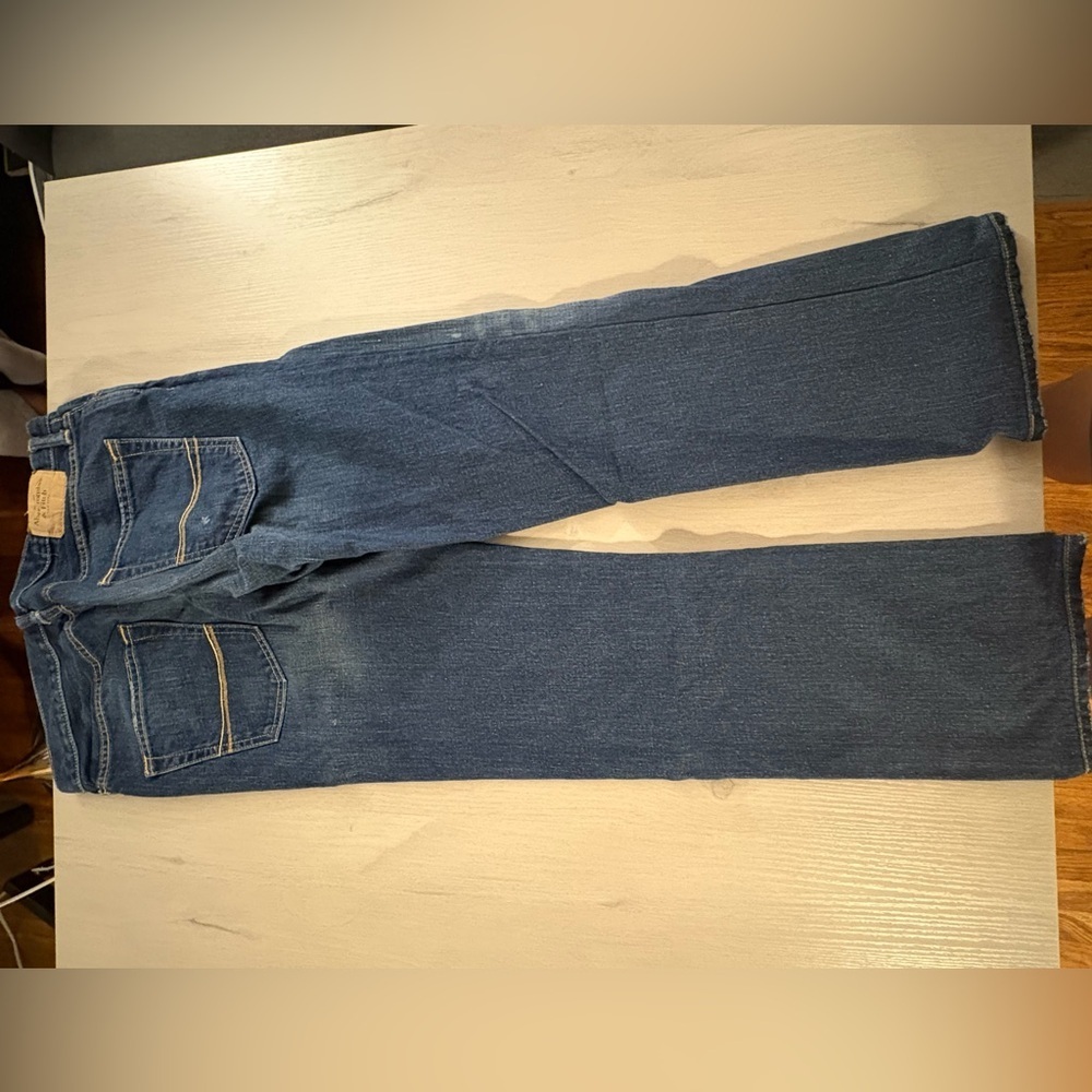 Abercrombie & Fitch‎ Dark Blue Low rise boot Jeans Y2K - Picture 2 of 10
